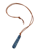 Kyanite Wand on Leather Cord - Matthew Swope Jewelry