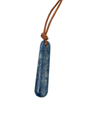 Kyanite Wand on Leather Cord - Matthew Swope Jewelry