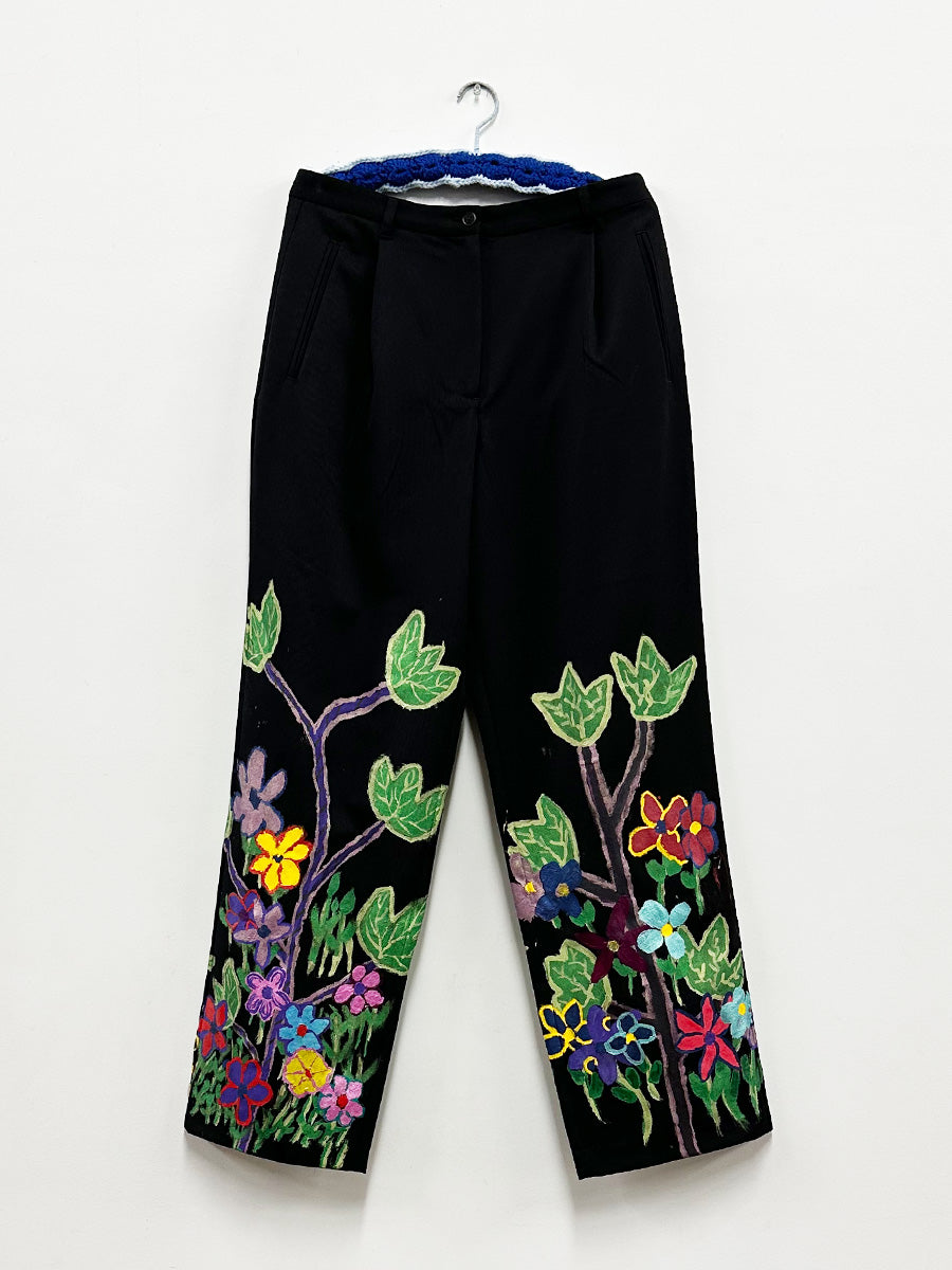 Peter Salsman Black Painted Trousers
