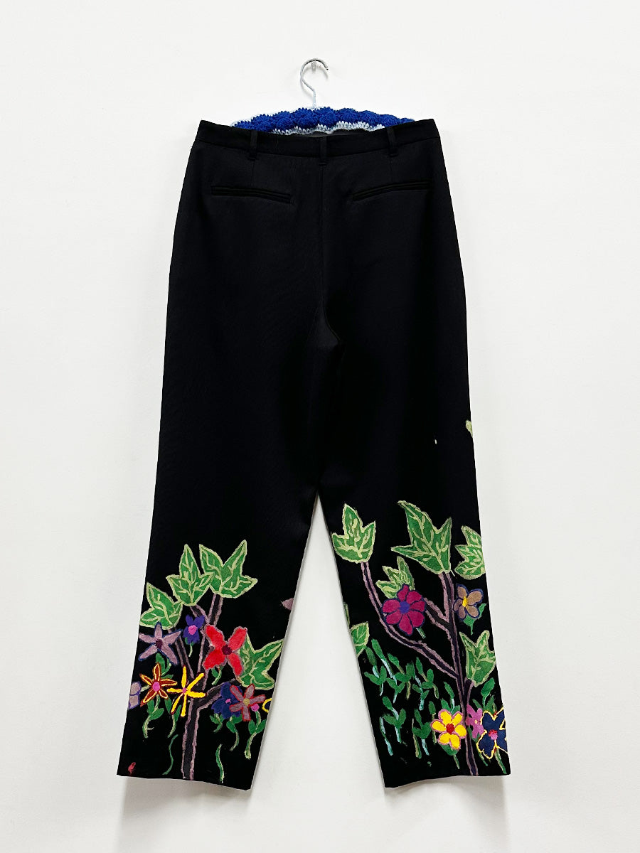 Peter Salsman Black Painted Trousers