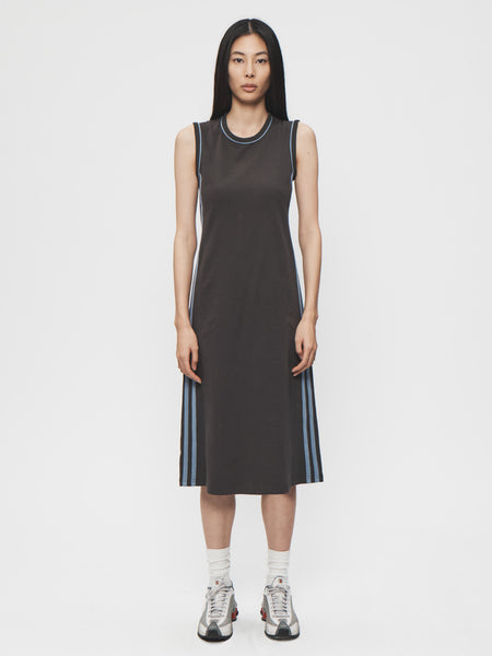 Racer Stripe Dress in Bark