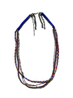 6397 X Alyssa Norton Sterling Chains with Yellow, Red, & Royal Blue Silk