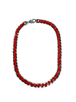 6397 x Alyssa Norton Red Suede Embroidered Necklace