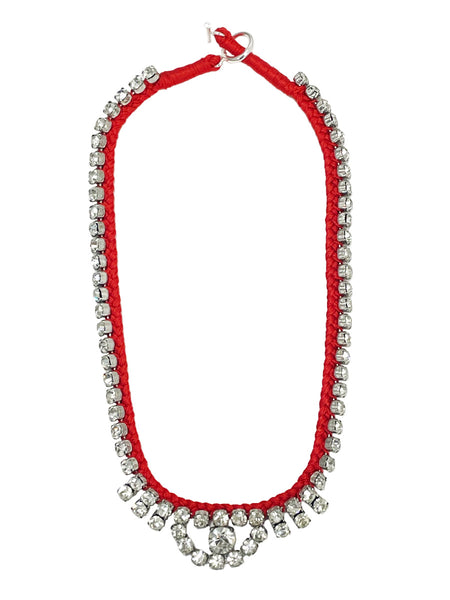 Alyssa Norton One-of-a-Kind Red Silk Choker