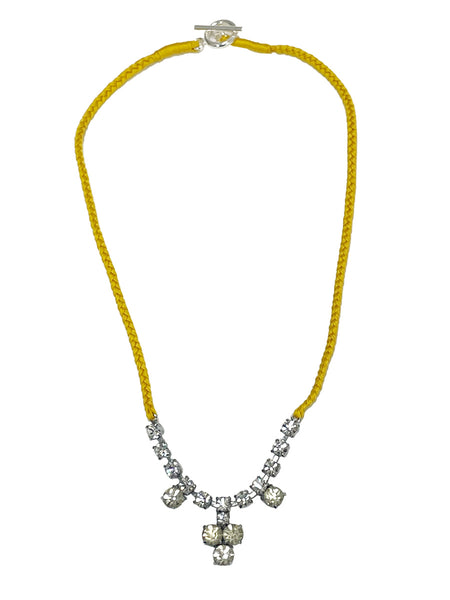 Alyssa Norton One-of-a-Kind Braided Yellow Silk Art Deco Style Choker