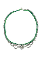 Alyssa Norton One-of-a-Kind Green Silk Choker