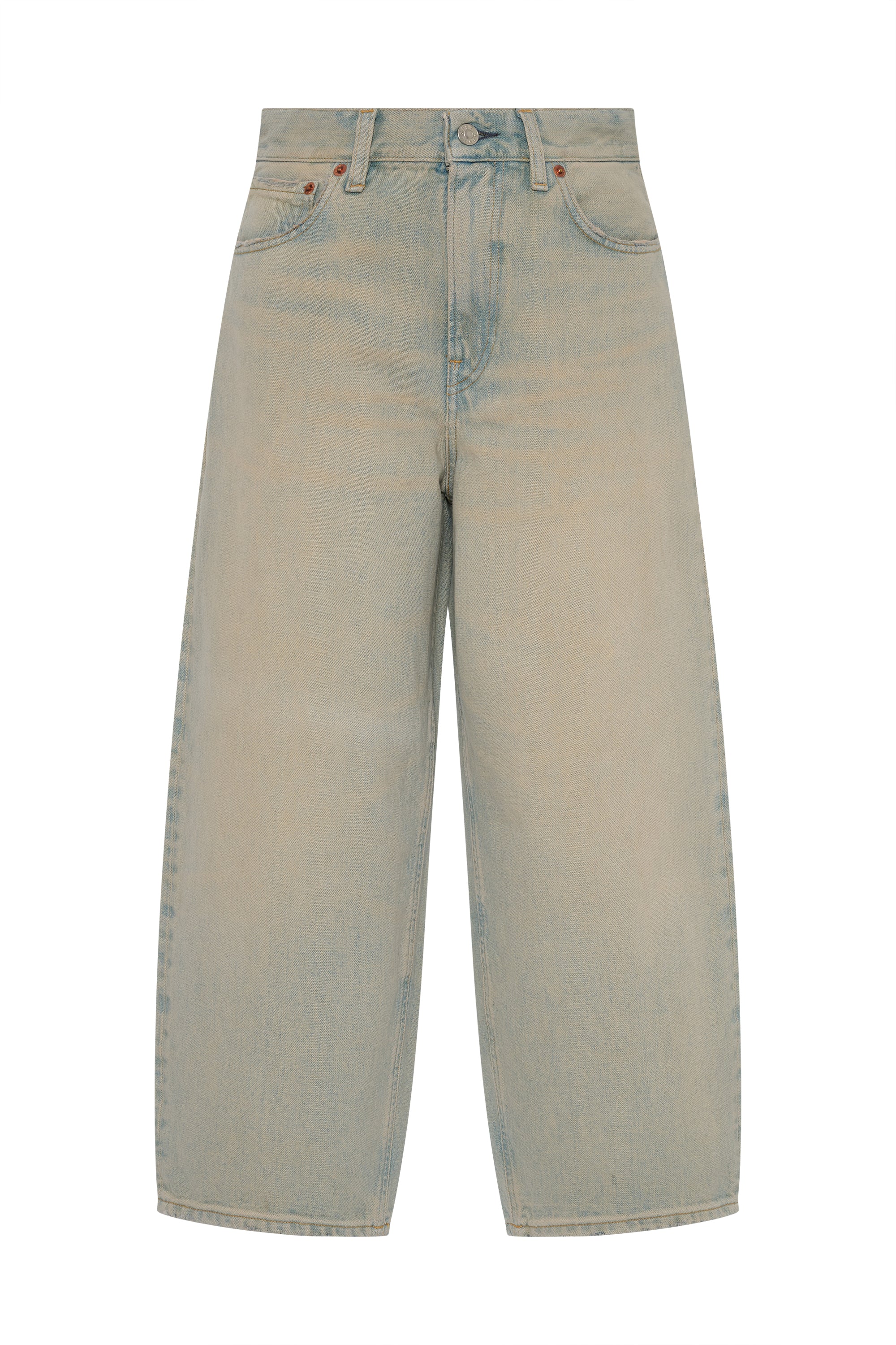 R*u様 echeveria Splashed Denim pant ovy Cropped Roomy Jean Geyser Blue – 6397