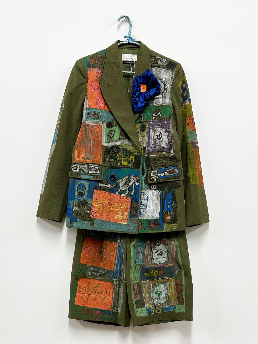 Isabel Gallegos Olive Short Suit