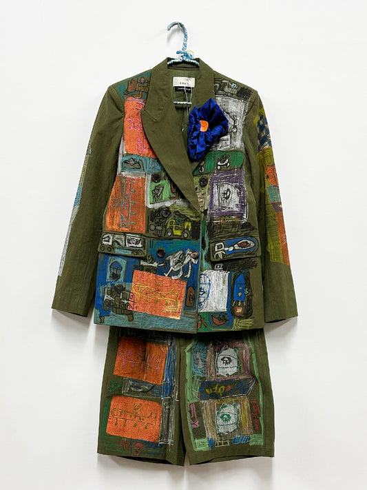 Isabel Gallegos Olive Short Suit