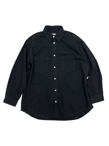 Oversized Denim Shirt in OD Black