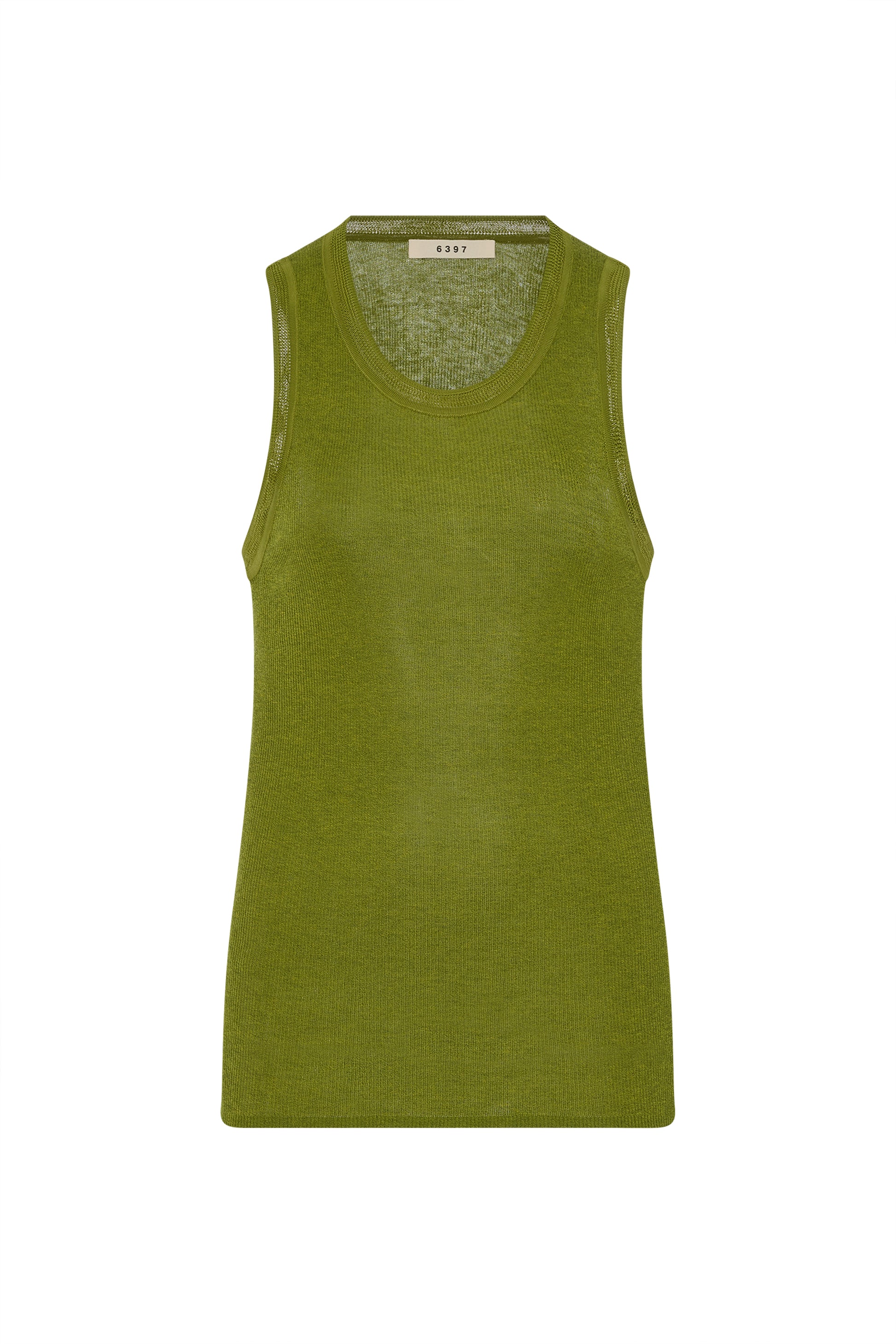 Green tank top on a white background