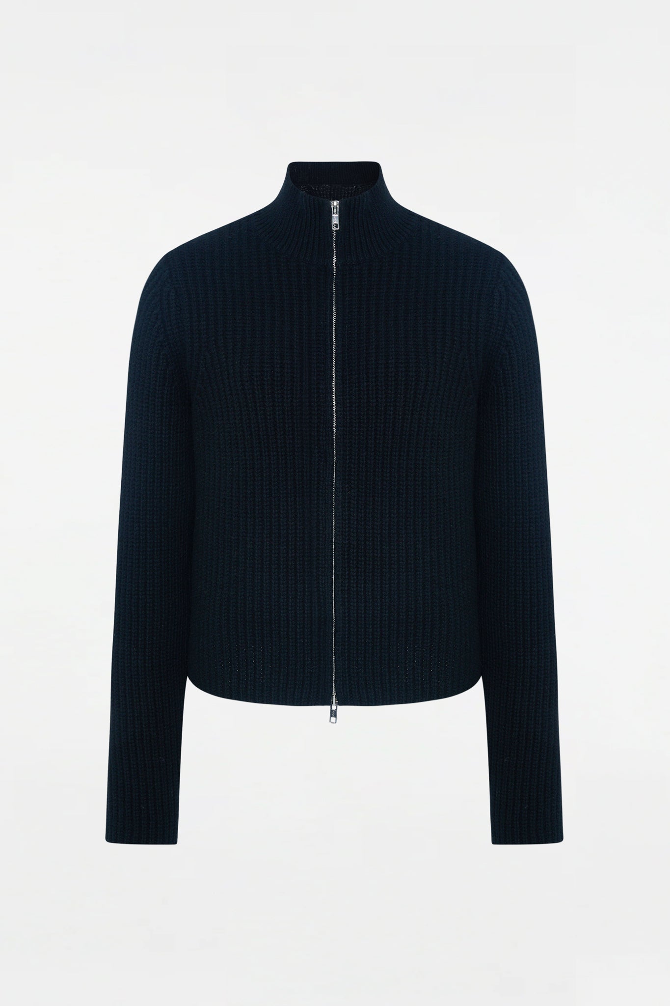 High Neck Zip Up Black