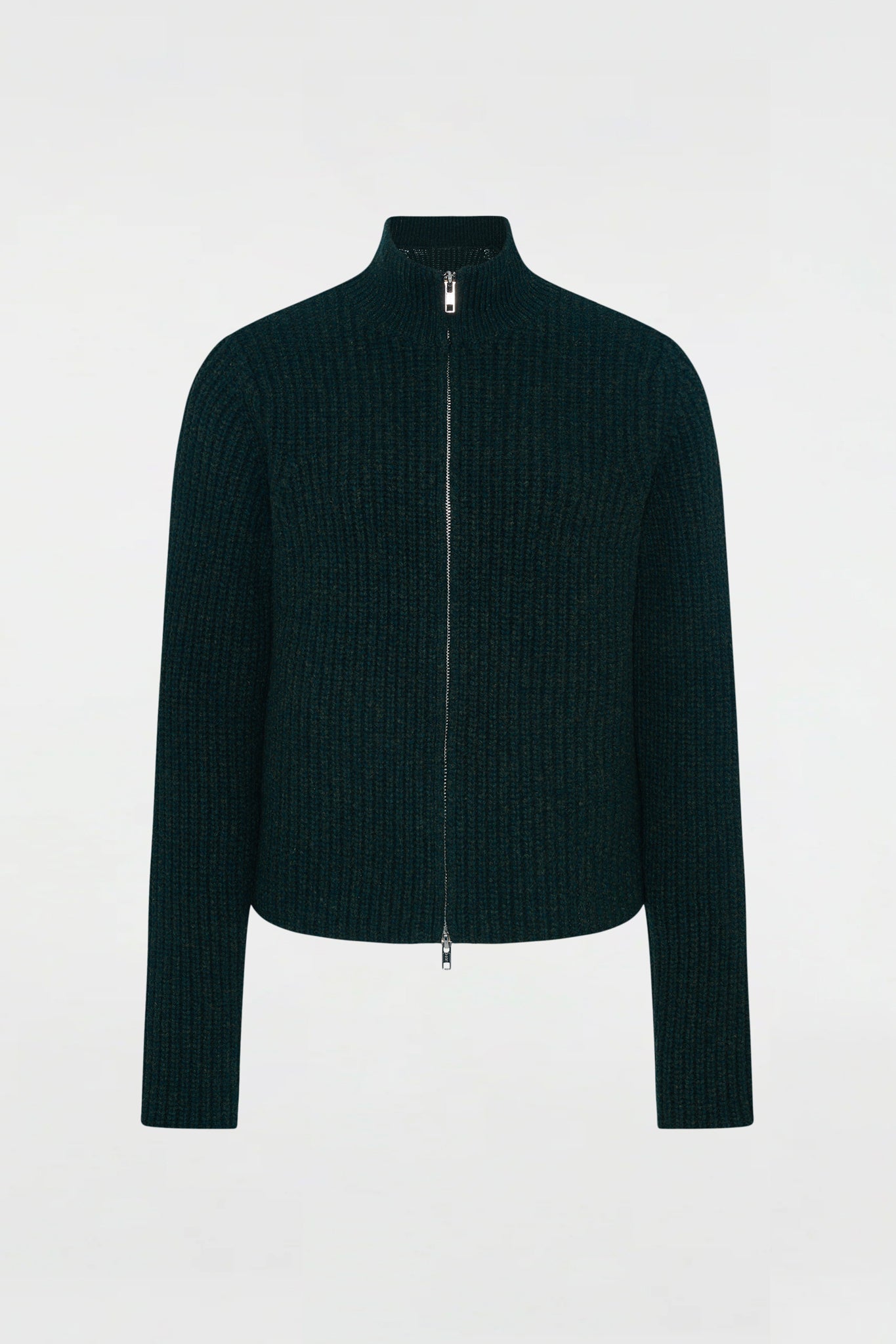 High Neck Zip Up Black Pine