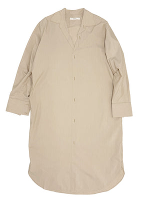 Flattened Shirt Dress in Light Beige