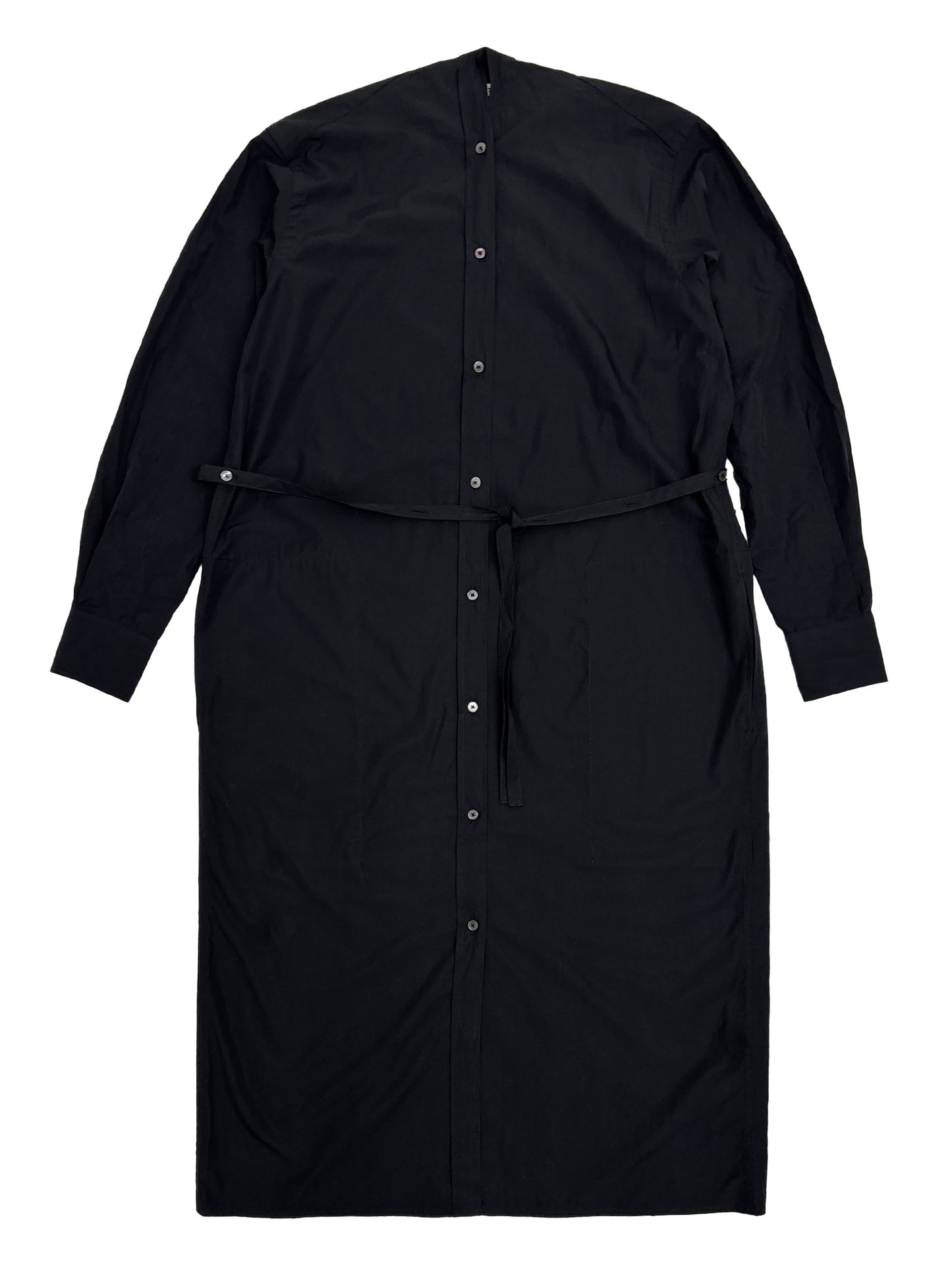 Collarless Shirtdress Black