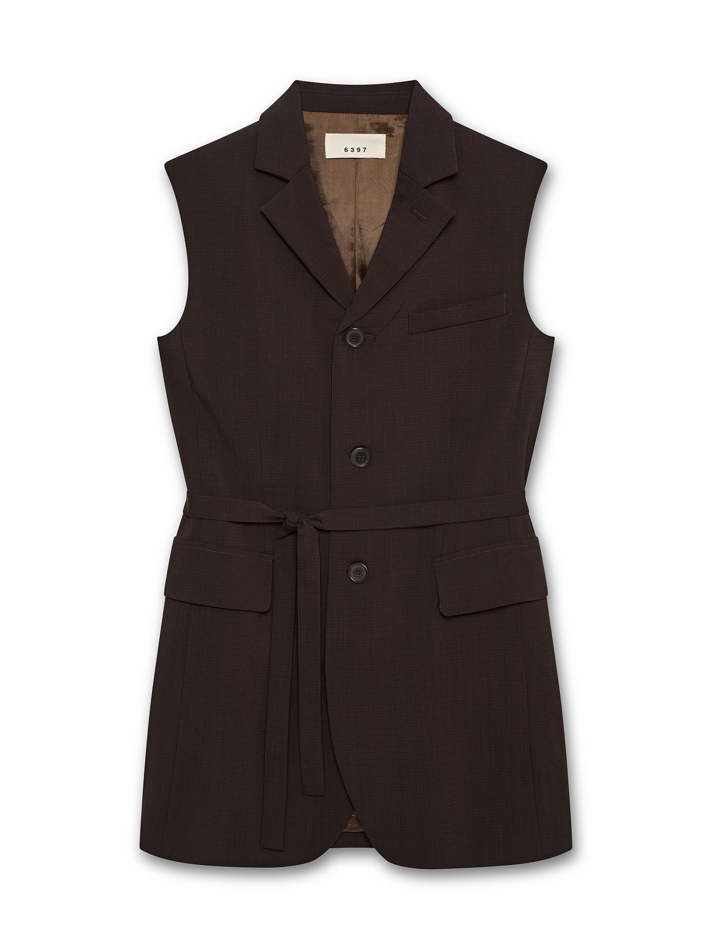 Sleeveless Blazer Brown