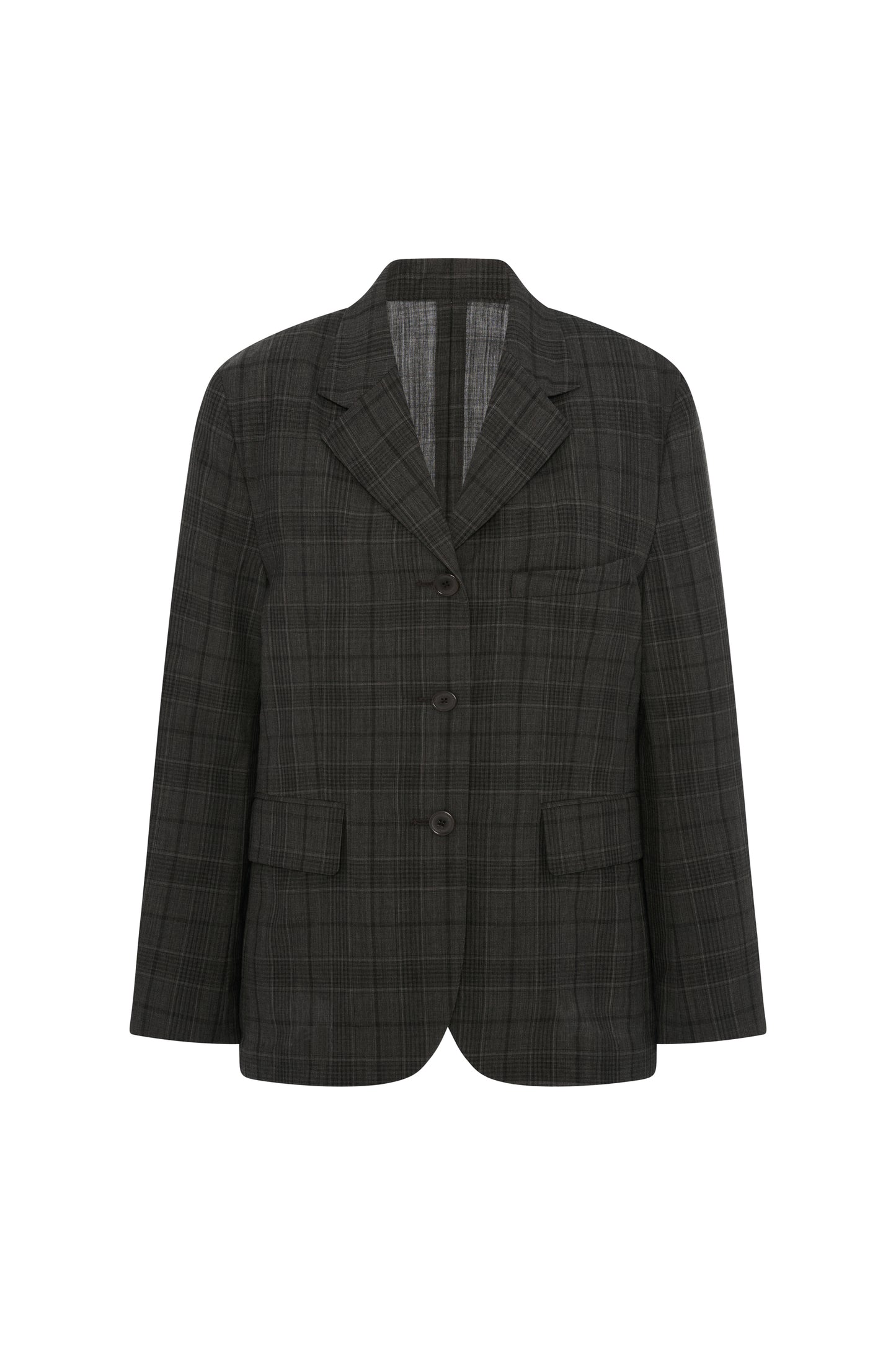 Relaxed Sporting Coat Grey Check