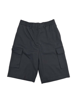 Twill Cargo Short in Washed Black