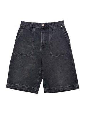 Denim Carpenter Short in Stone Black