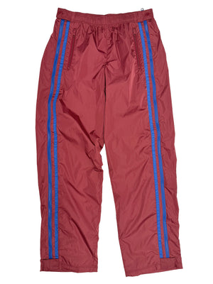 Side Zip Nylon Pant in Deep Red