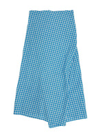 Draped Wrap Skirt in Blue Plaid