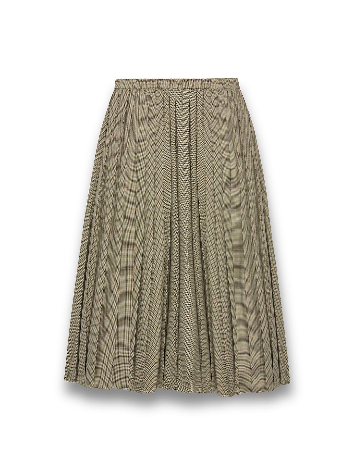 Pull-On Pleated Skirt Plaid