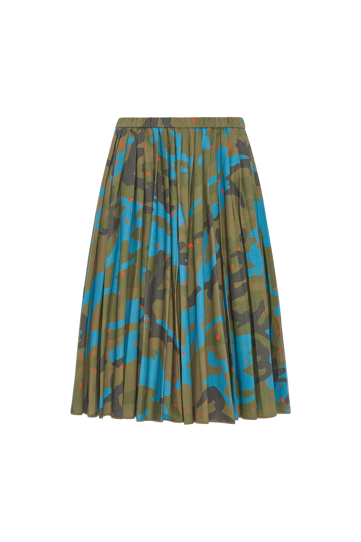 Pull-On Pleated Skirt Caper Miro