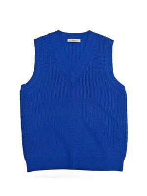 Waffle Vest in Bright Blue