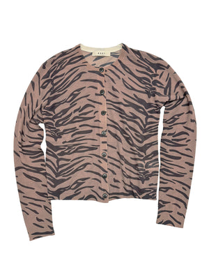 Tiger Printed Crew Cardigan