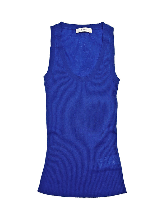 Skinny Scoop Tank in Ultramarine