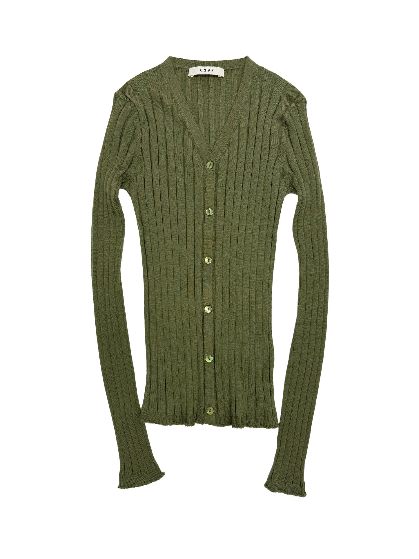 Wide Rib Cardigan Army Green