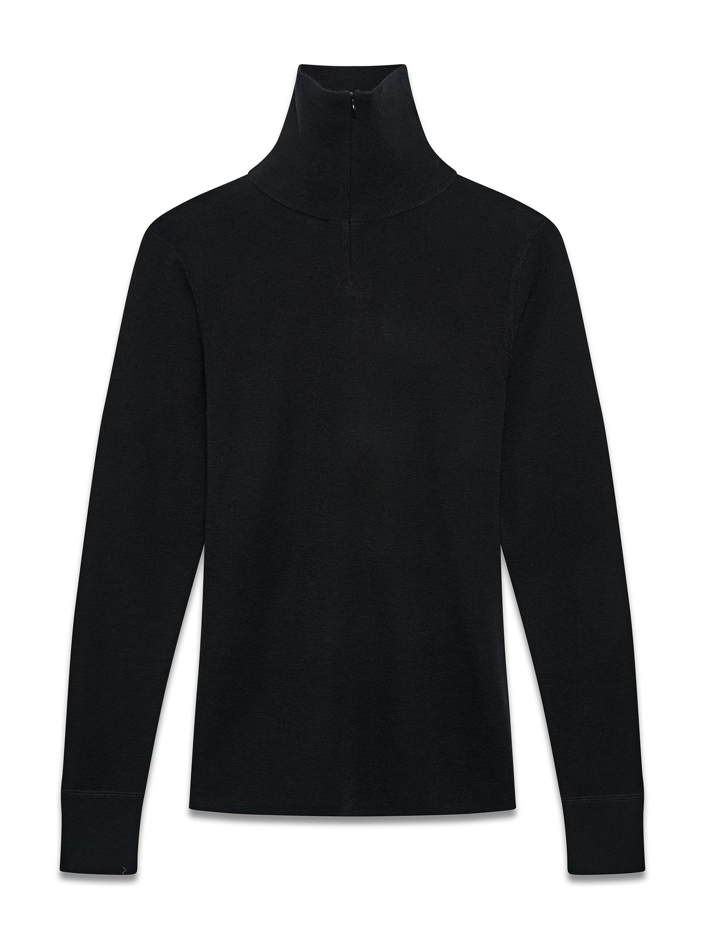 Quarter Zip Turtleneck Black