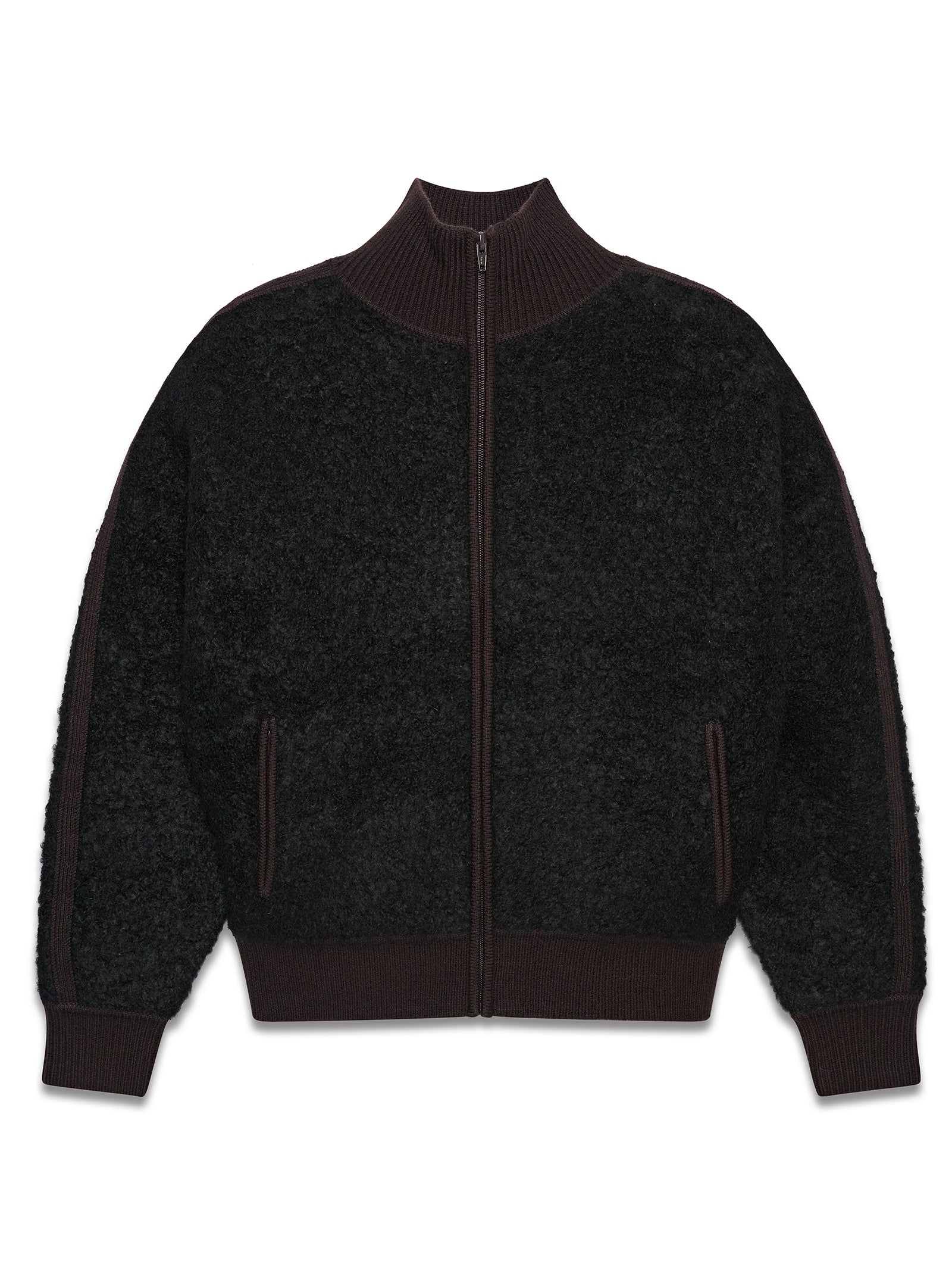 Track Zip Up Sweater Black – 6397