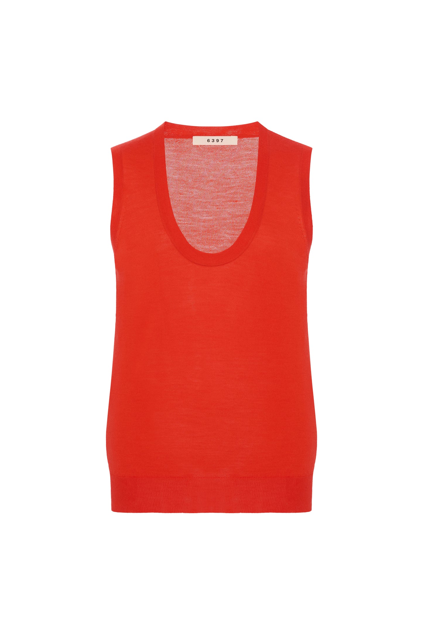 Scoop Neck Vest Orange Red
