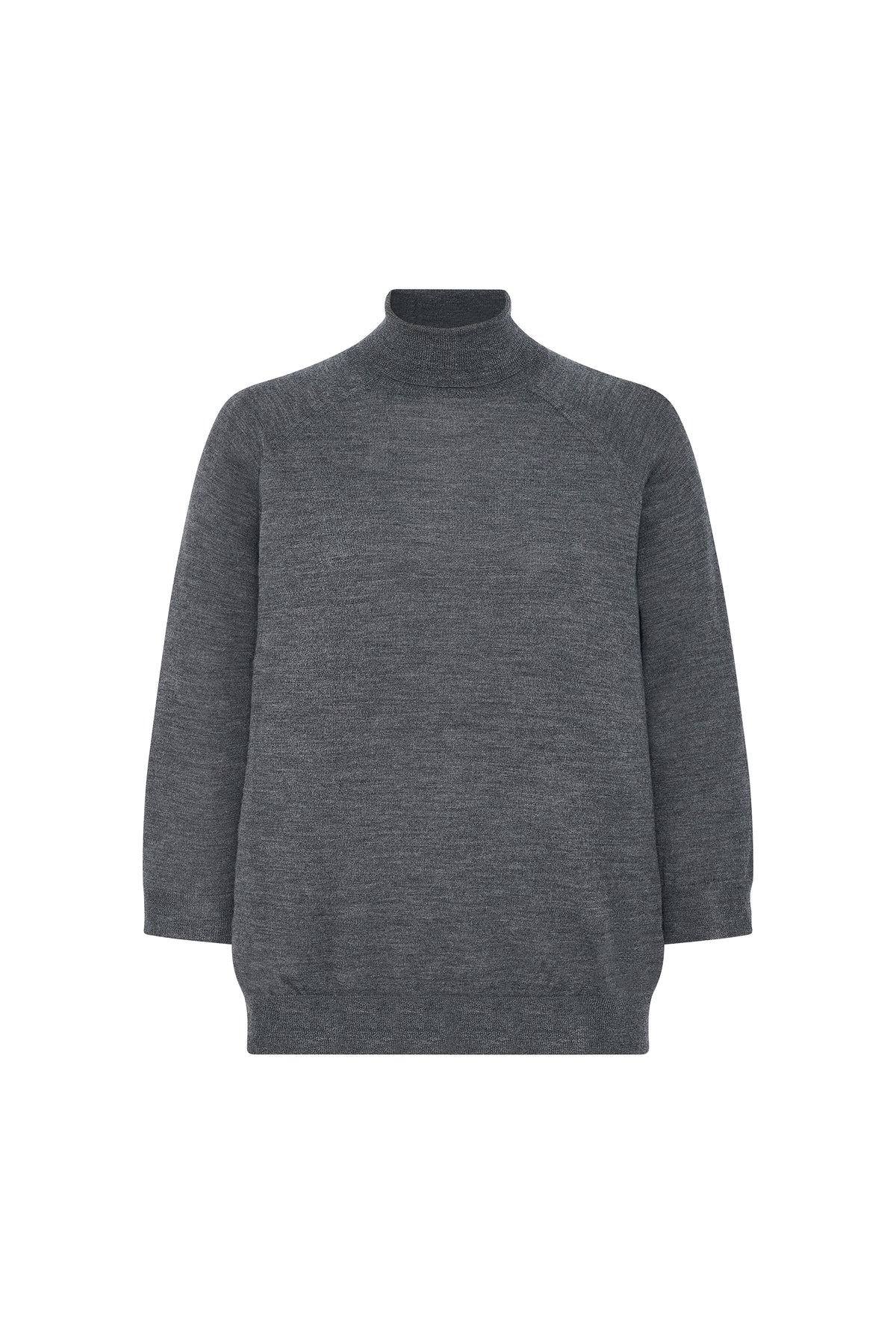 Elbow Sleeve Turtle Neck Graphite
