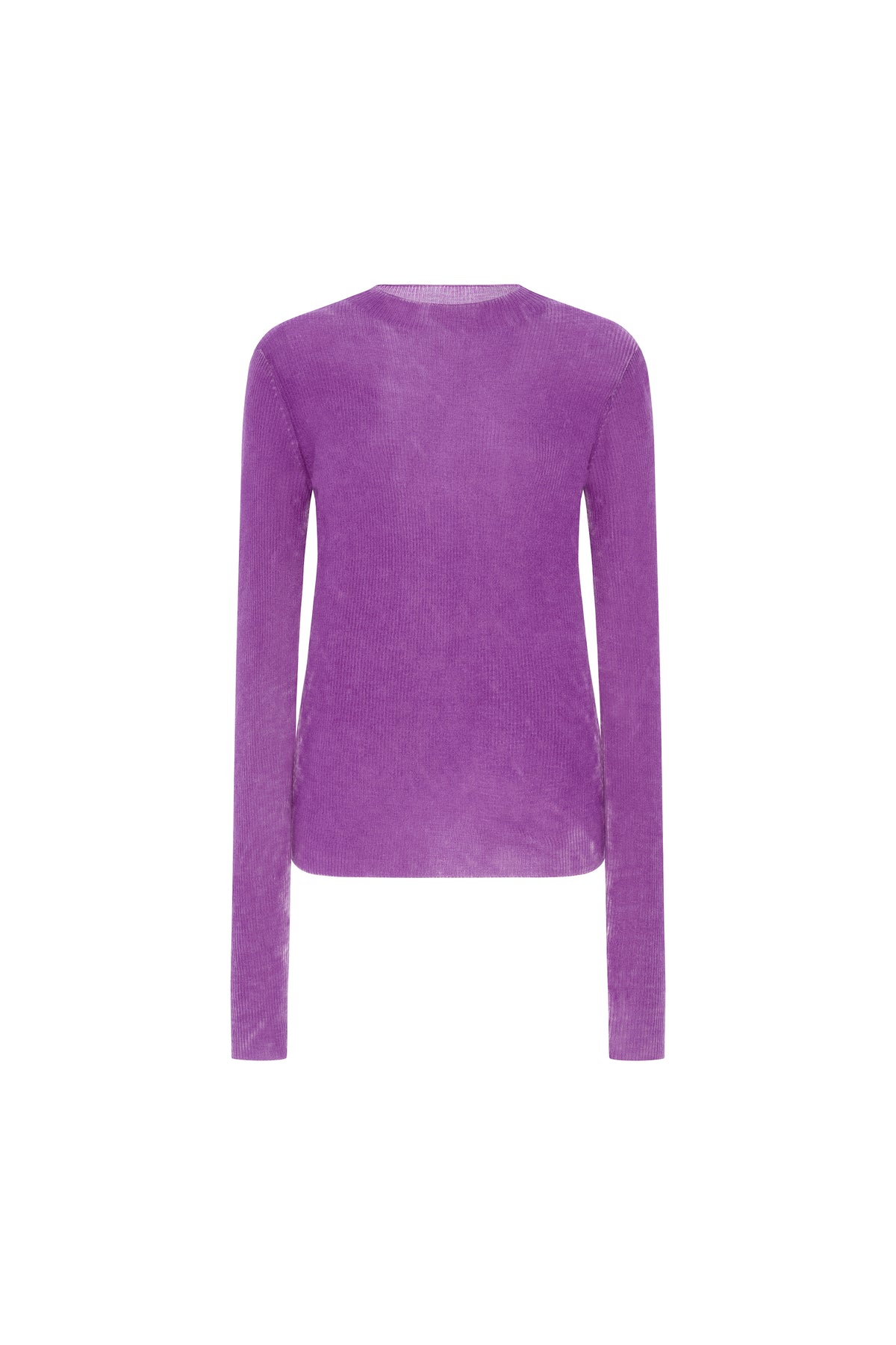 Printed Rib Mockneck Ube
