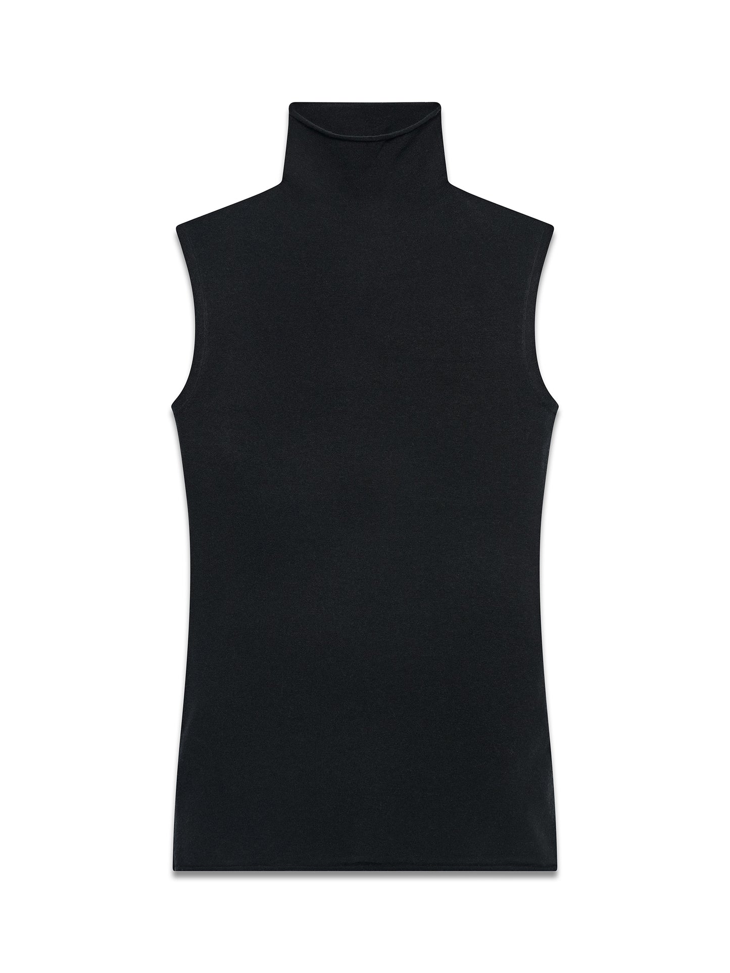 Roll Neck Tank Black