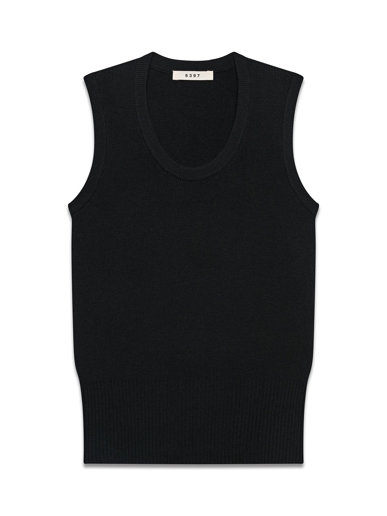 U Neck Vest Black – 6397