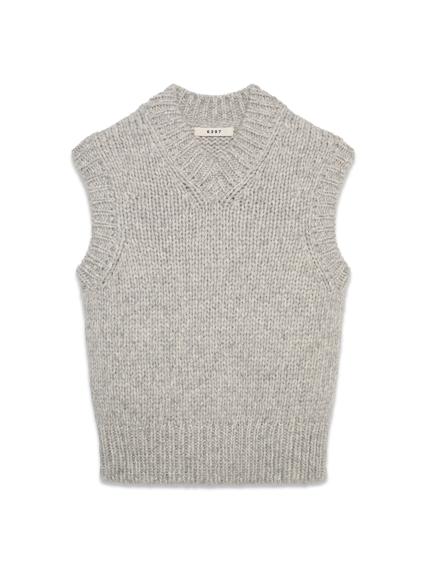 Hand Knit Vest Heather Grey