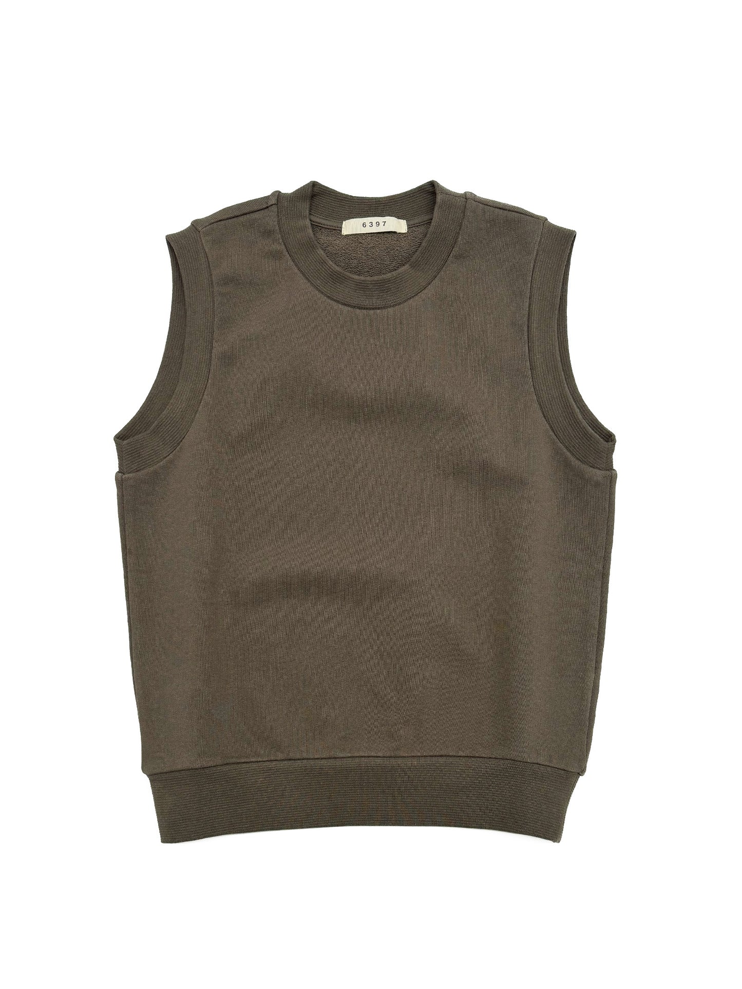 Sleeveless Sweatshirt in Washed Bark