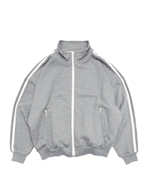 Track Zip Up in Heather Grey