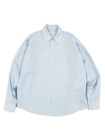 Contrast Overlock Uniform Shirt in Blue