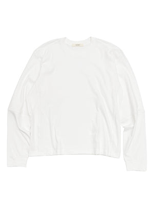 Coverstitch Long Sleeve T in White