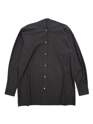 Collarless Shirt in Black