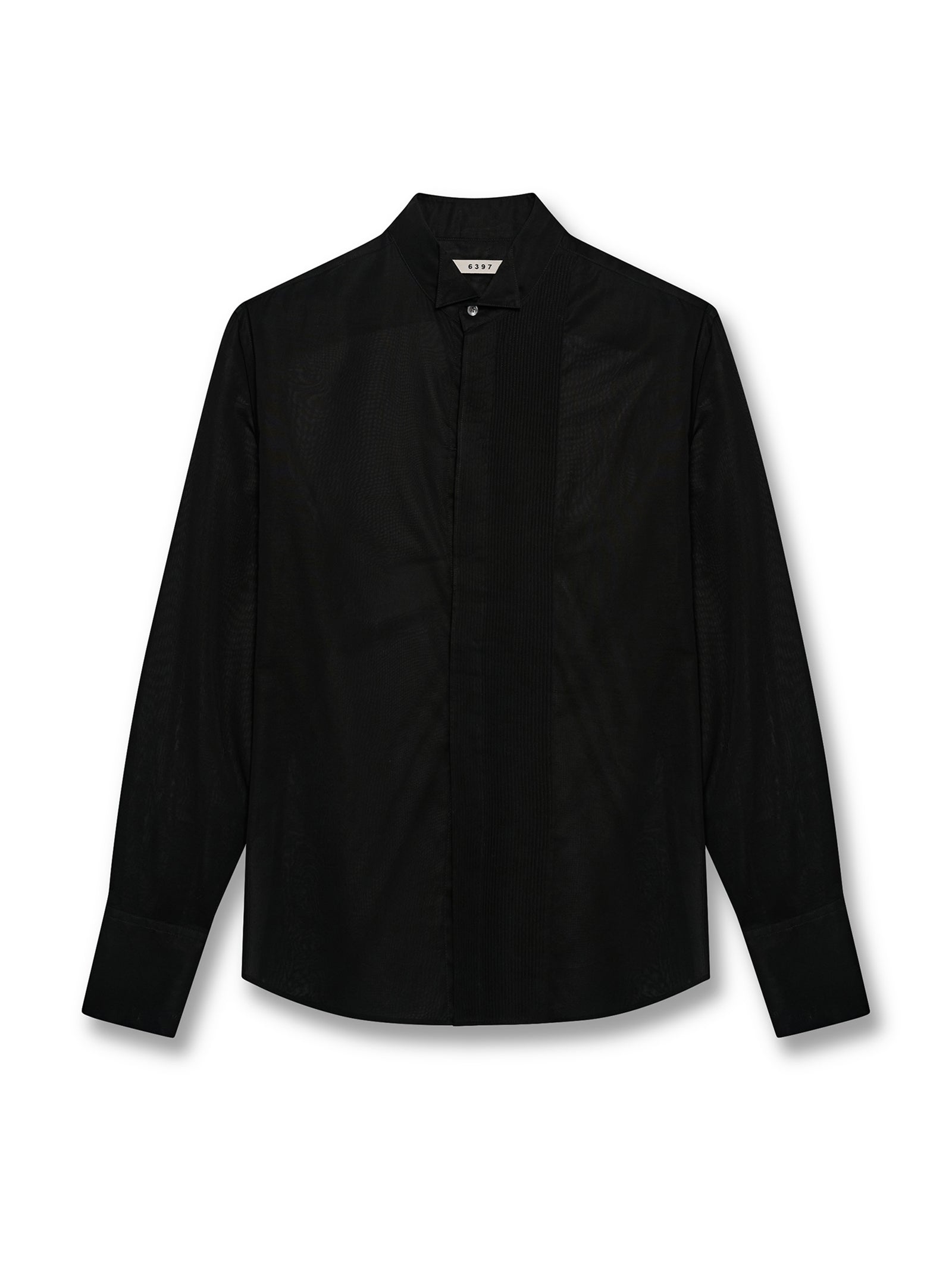 Micro Pleat Formal Shirt Black – 6397