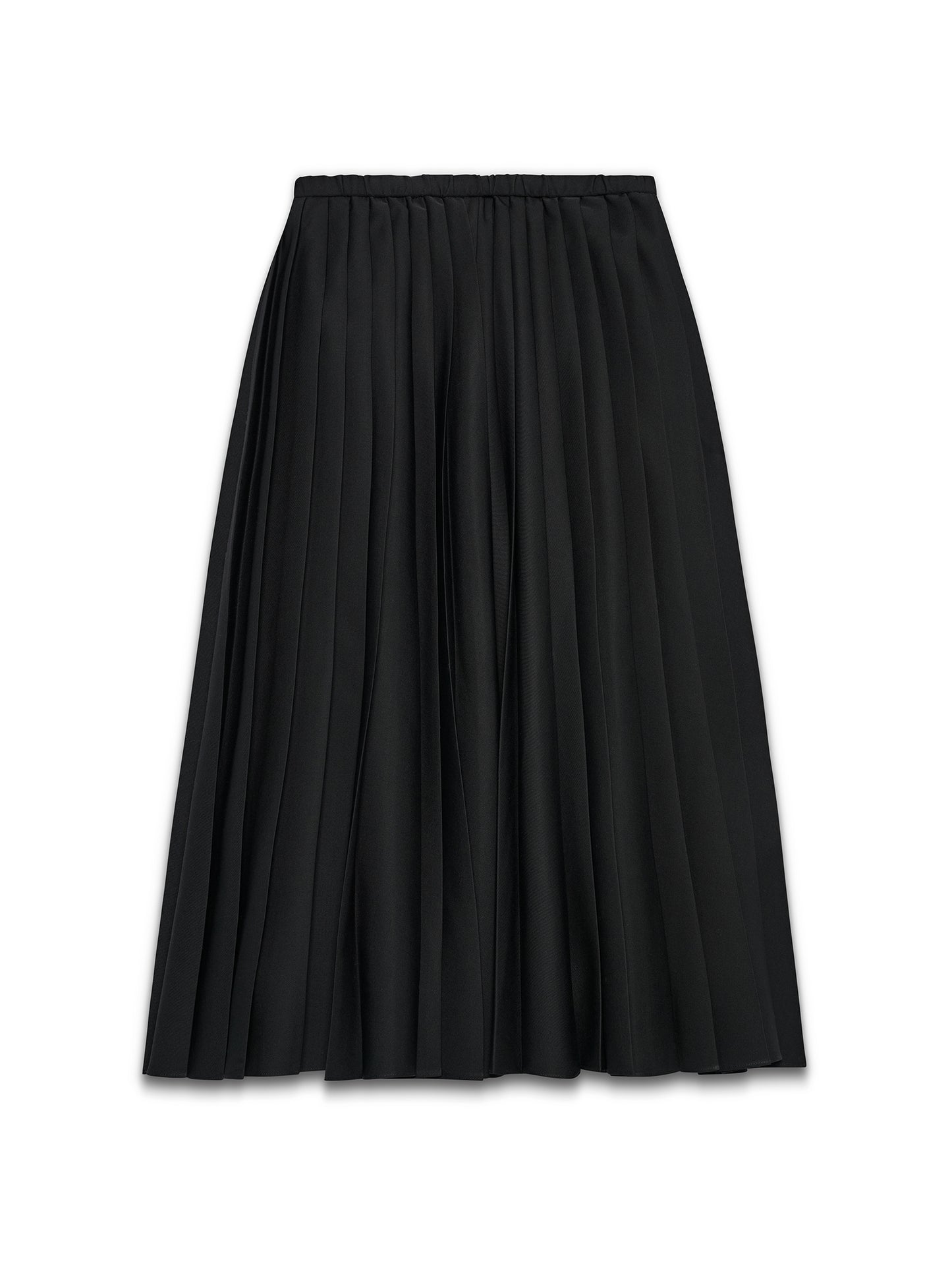Pull-On Pleated Skirt Black
