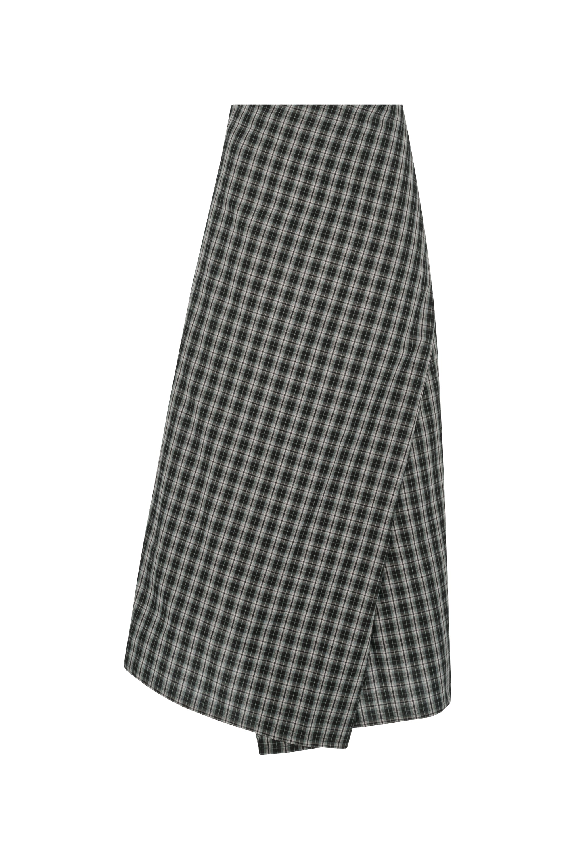 Draped Wrap Skirt Black Plaid – 6397