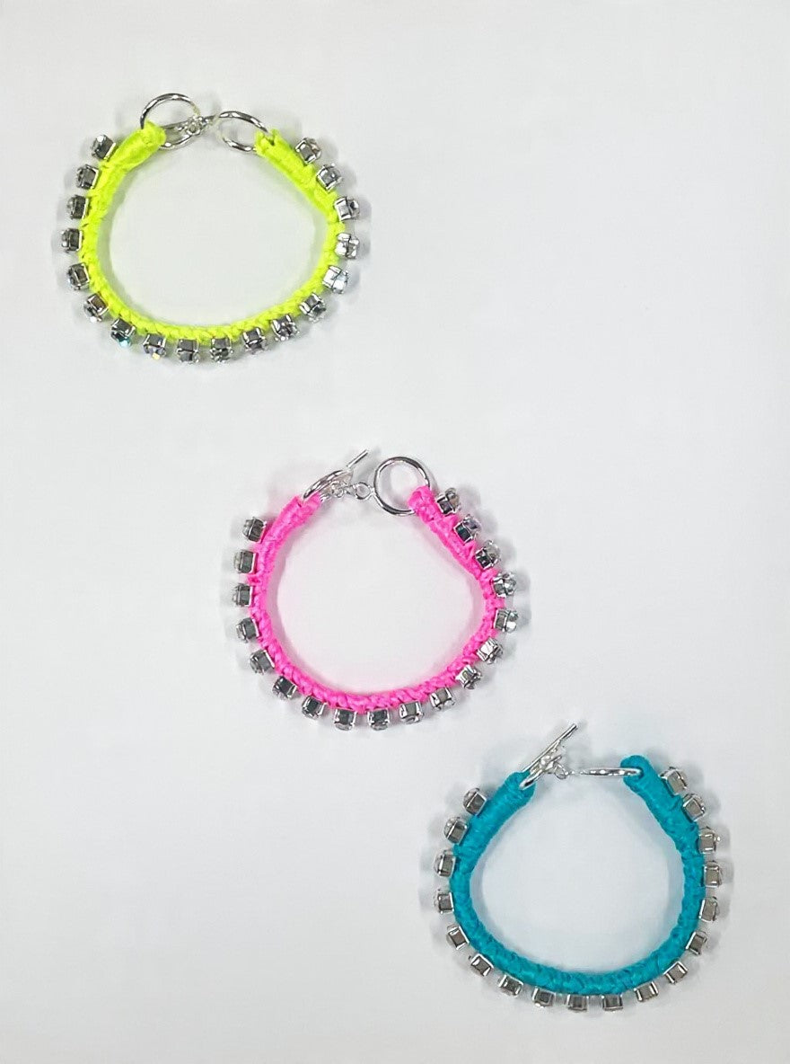 6397 x Alyssa Norton Rhinestone and Neon Embroidery Bracelets