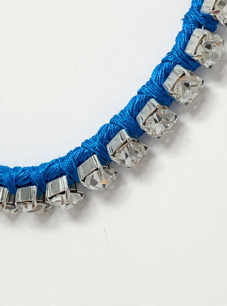 Alyssa Norton Neon Blue Rhinestone Choker