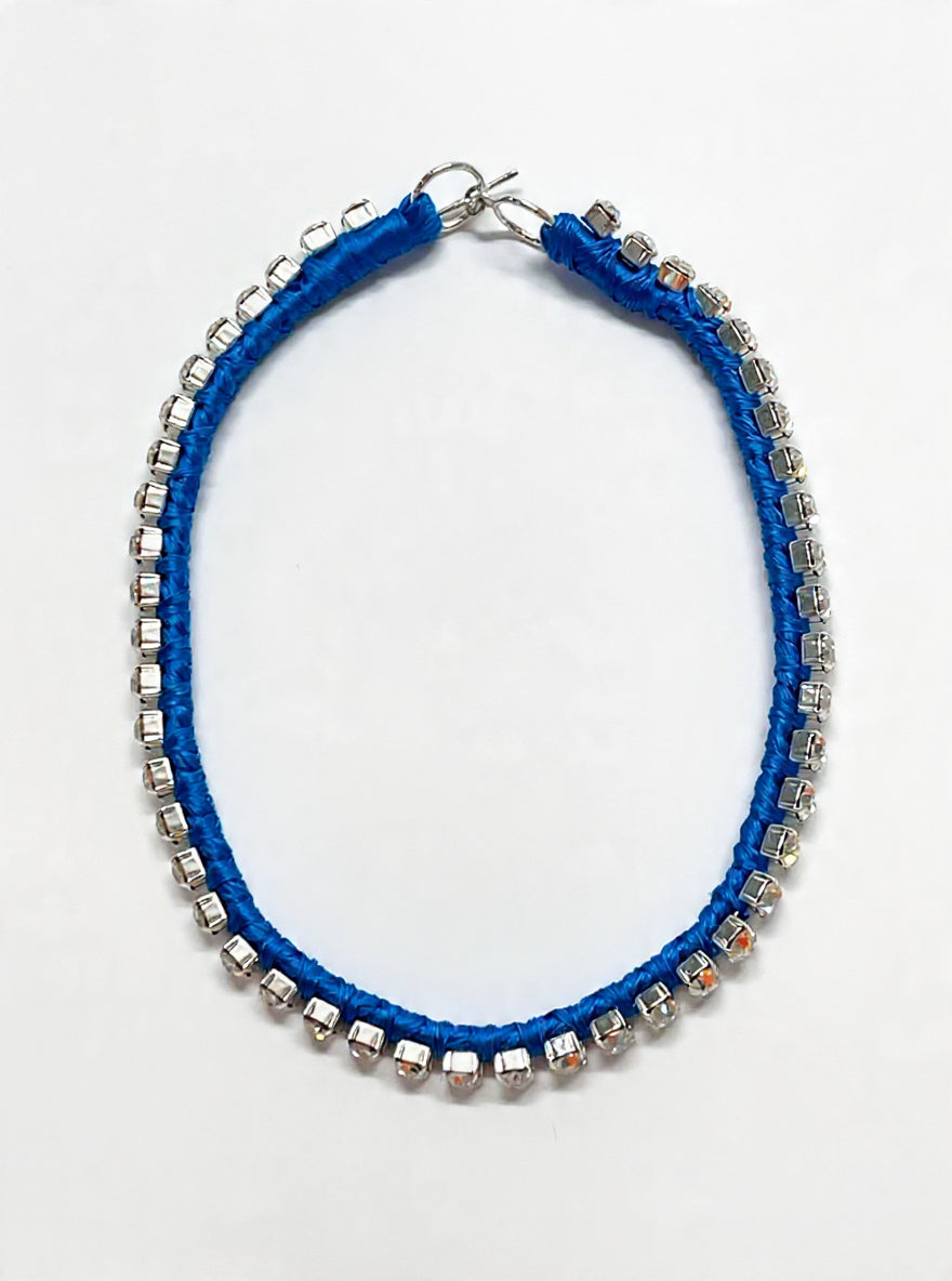 Alyssa Norton Neon Blue Rhinestone Choker